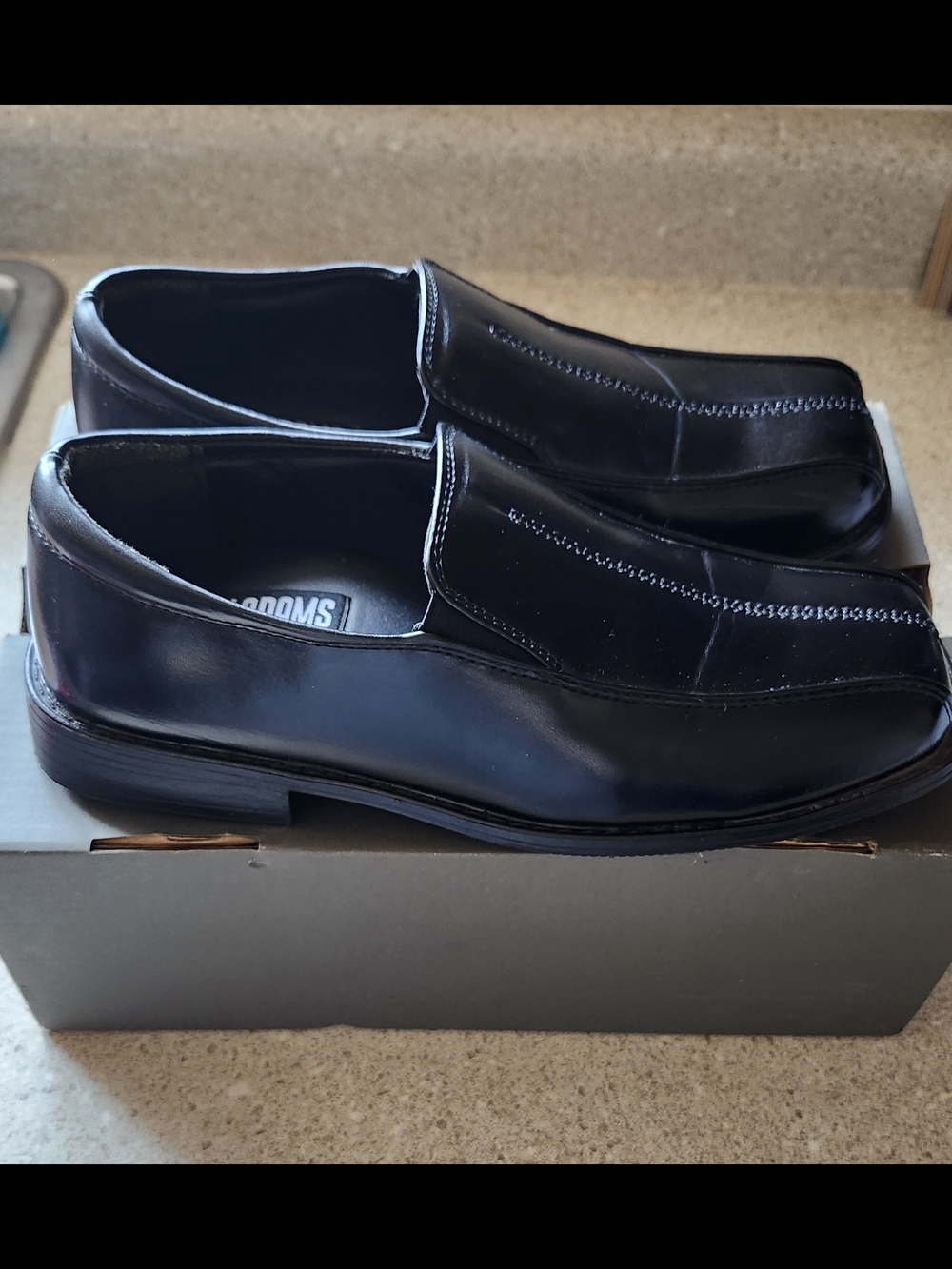 Stacy Adams Black Leather Slip-On Loafers